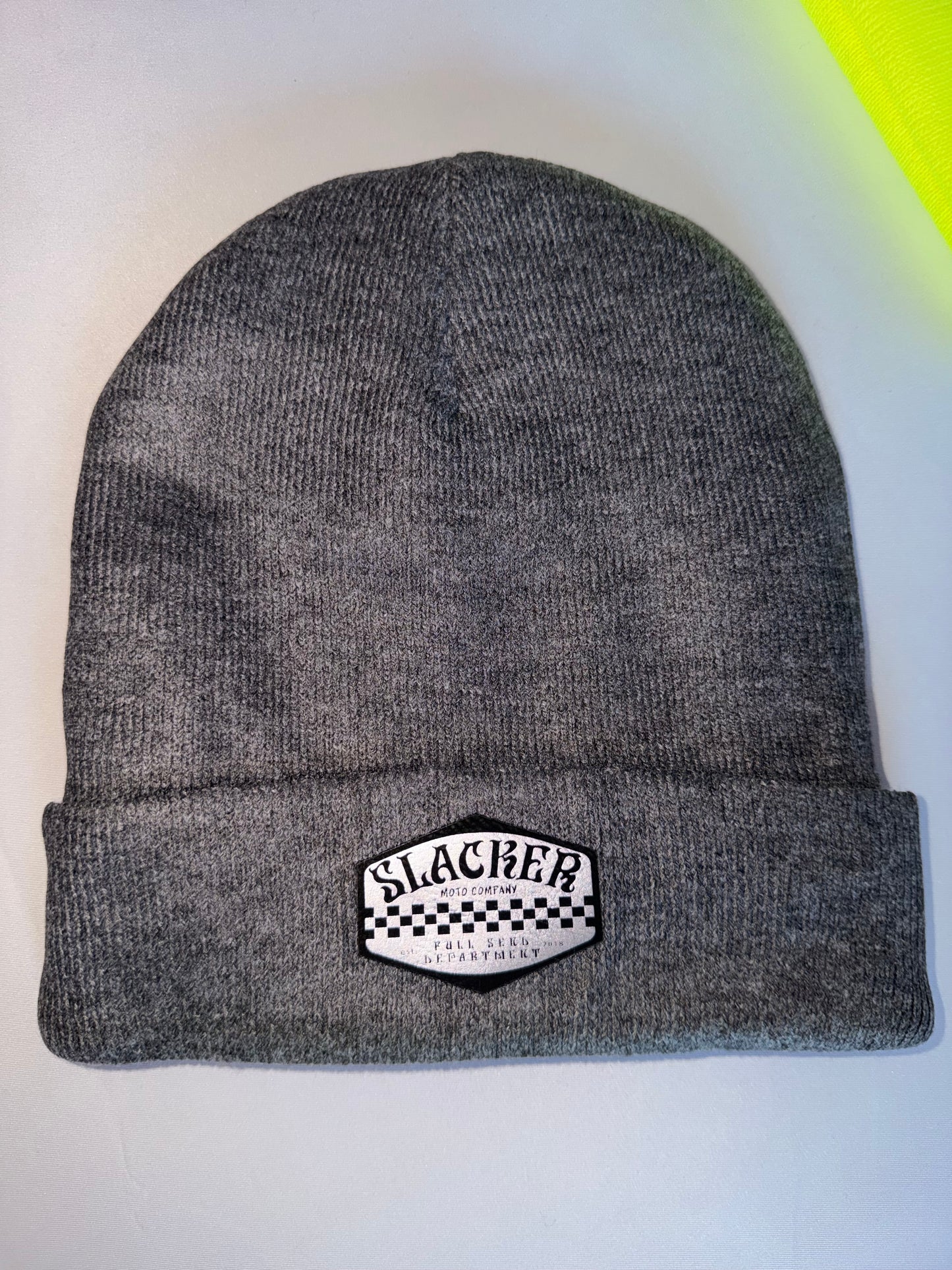 Leather patch Beanie