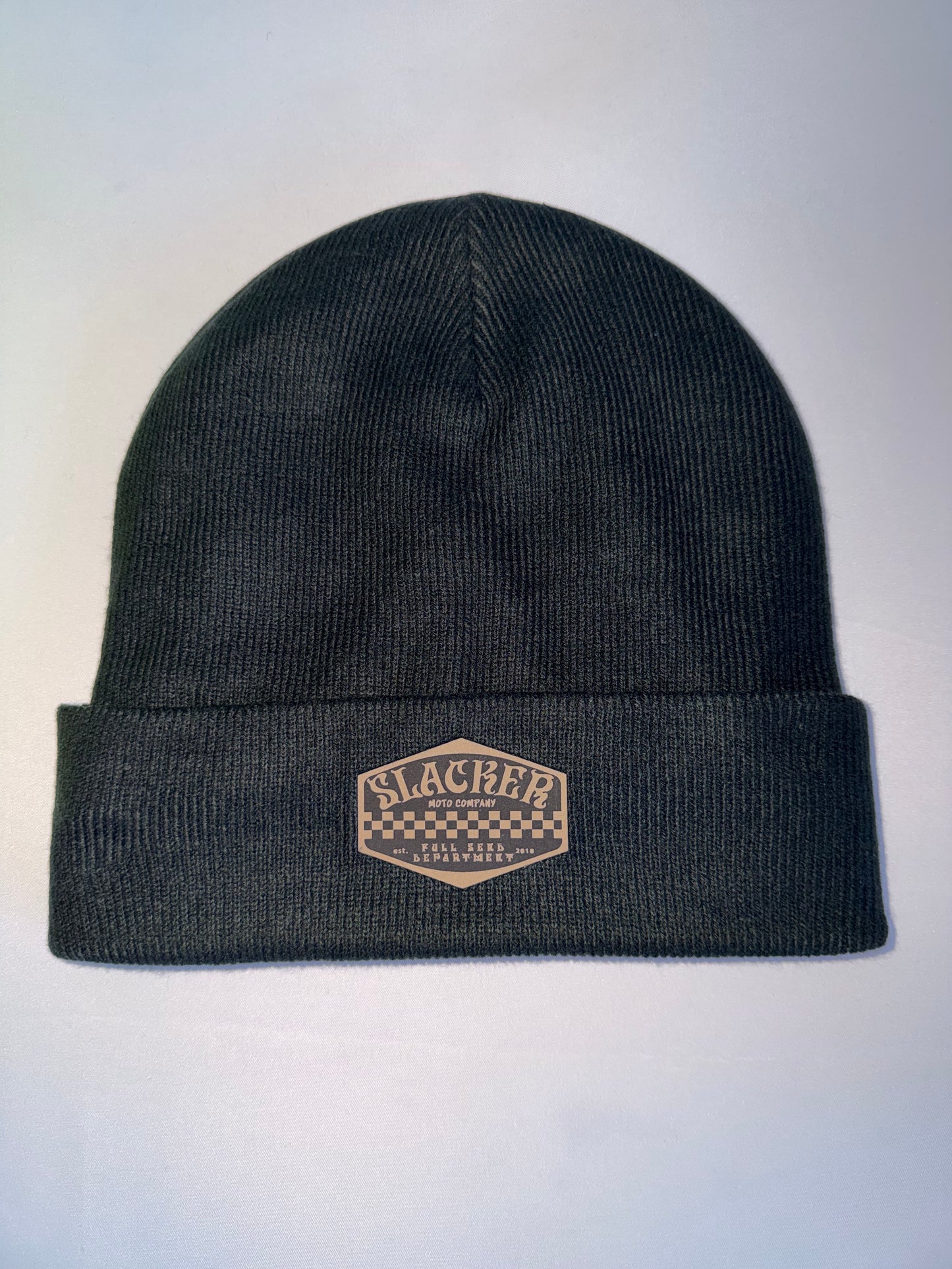Leather patch Beanie